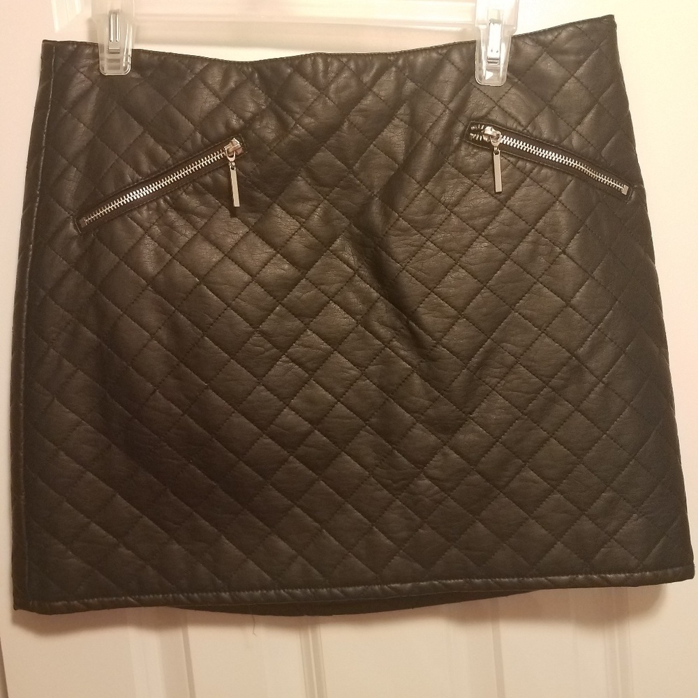 Leather black skirt